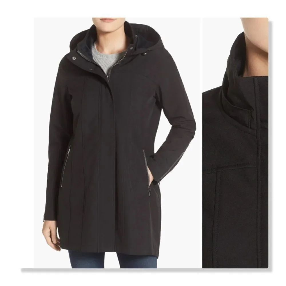 Kristen Blake | Insulated Hooded Soft Shell Coat - size Medium in Black